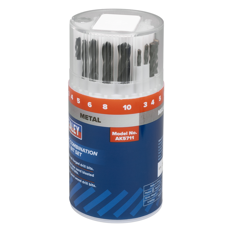 Sealey Combination Drill Bit Set 18 Piece HSS & Masonry