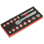 Sealey Premier Platinum Socket Set 1/4"Sq Drive 15 Piece