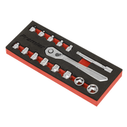 Sealey Premier Platinum Socket Set 1/4"Sq Drive 15 Piece