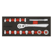 Sealey Premier Platinum Socket Set 1/4"Sq Drive 15 Piece