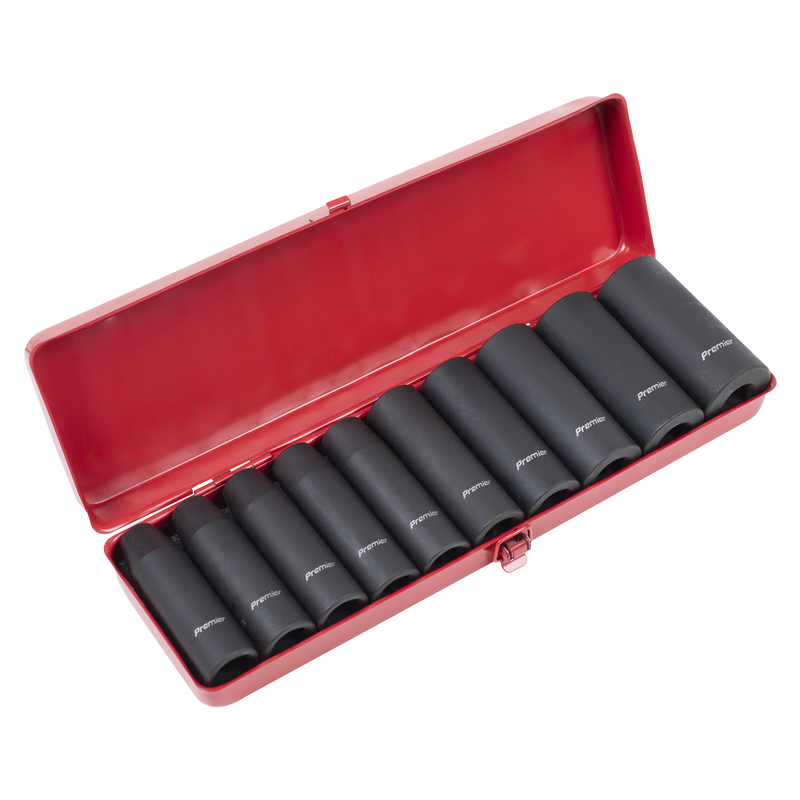 Sealey Premier Deep Impact Socket Set 1/2"Sq Drive 10 Piece