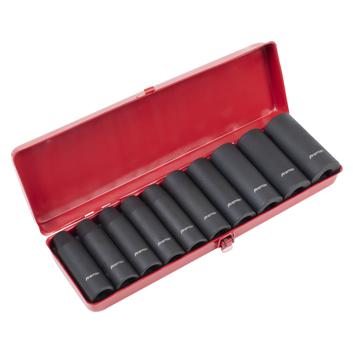 Sealey Premier Deep Impact Socket Set 1/2"Sq Drive 10 Piece