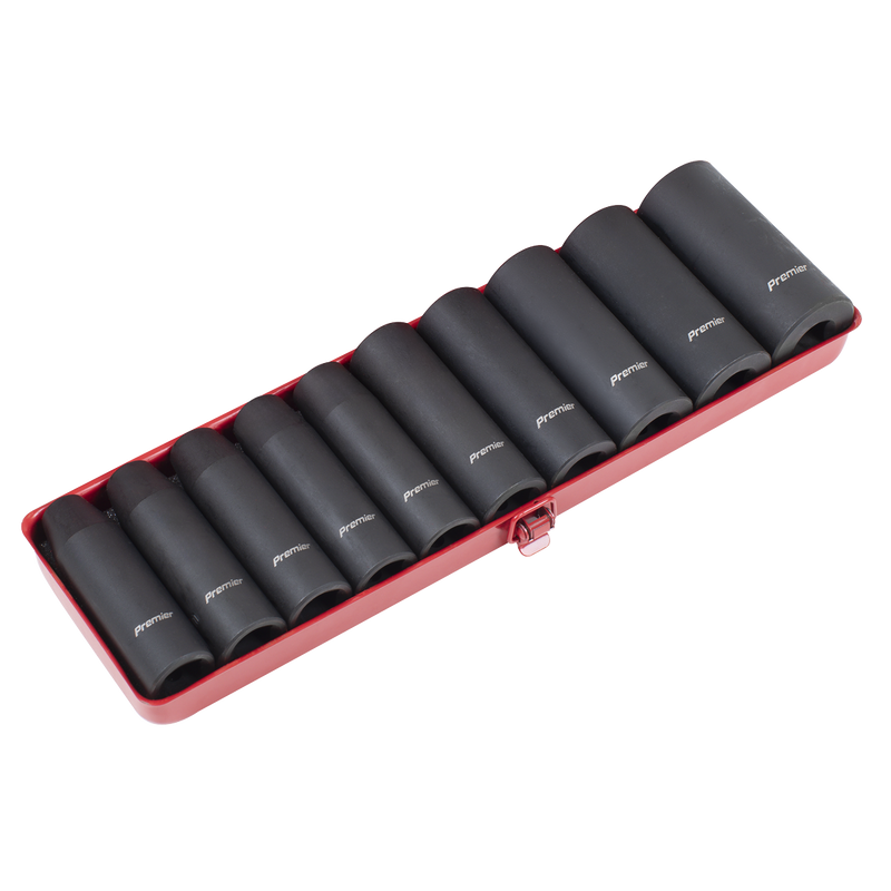 Sealey Premier Deep Impact Socket Set 1/2"Sq Drive 10 Piece