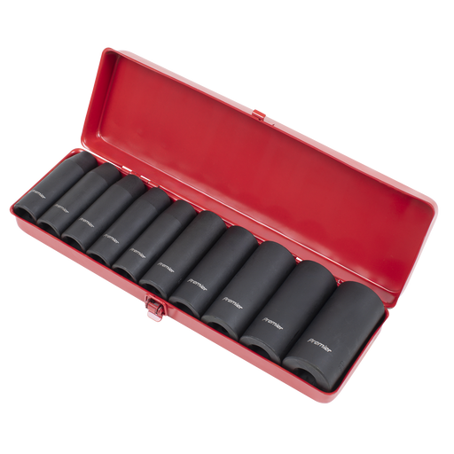 Sealey Premier Deep Impact Socket Set 1/2"Sq Drive 10 Piece