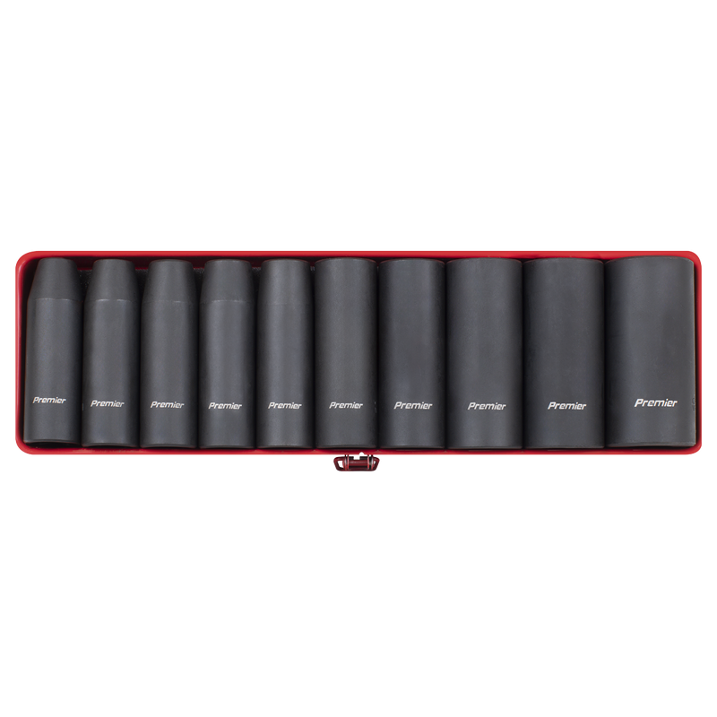 Sealey Premier Deep Impact Socket Set 1/2"Sq Drive 10 Piece