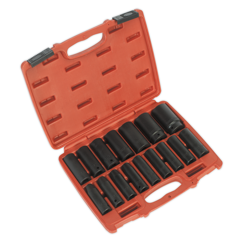 Sealey Premier Deep Impact Socket Set 1/2"Sq Drive 16 Piece