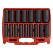 Sealey Premier Deep Impact Socket Set 1/2"Sq Drive 16 Piece