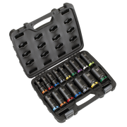 Sealey Premier Lock-On™ Deep Impact Socket Set 16 Piece 1/2" Drive