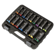 Sealey Premier Lock-On™ Deep Impact Socket Set 16 Piece 1/2" Drive