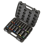 Sealey Premier Lock-On™ Deep Impact Socket Set 16 Piece 1/2" Drive