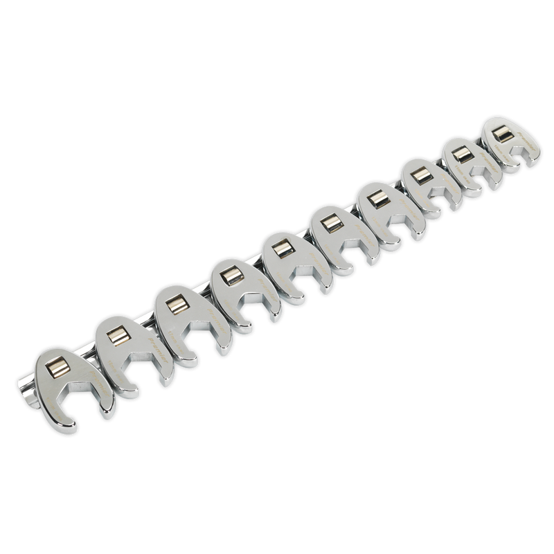 Sealey Premier Crow's Foot Spanner Set 10 Piece 3/8" Drive