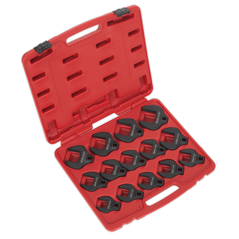 Sealey Premier Crow's Foot Spanner Set 14 Piece 1/2"Sq Drive