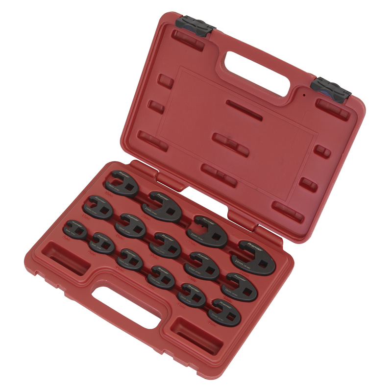 Sealey Premier Crow's Foot Spanner Set 3/8"Sq Drive 15 Piece
