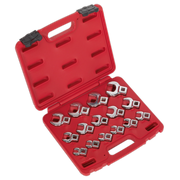 Sealey Premier Crow's Foot Spanner Set 15 Piece 3/8" Drive