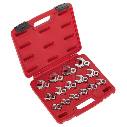 Sealey Premier Crow's Foot Spanner Set 15 Piece 3/8" Drive