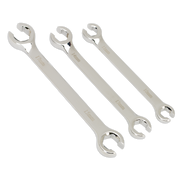 Sealey Premier Flare Nut Spanner Set 3 Piece 10x11mm 13x14mm 15x17mm