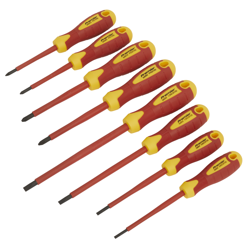 Sealey Premier Screwdriver Set 8 Piece - VDE Approved, Insulated