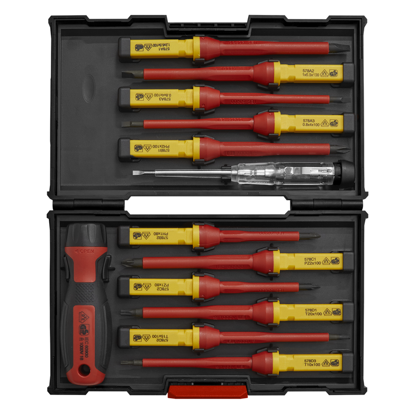 Sealey Premier Screwdriver Set 13 Piece VDE Approved AK6128
