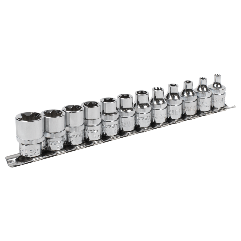 Sealey Premier Socket Set 3/8"Sq Drive E4-E20 12 Piece
