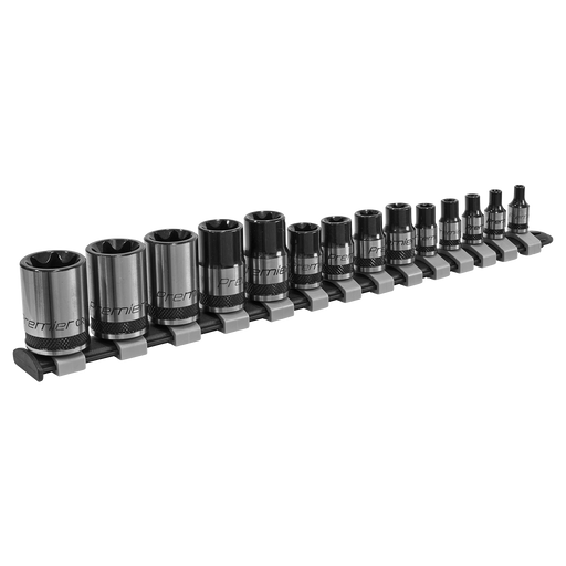 Sealey Premier Black Socket Set 14 Piece 1/4", 3/8" & 1/2" Drive AK618B