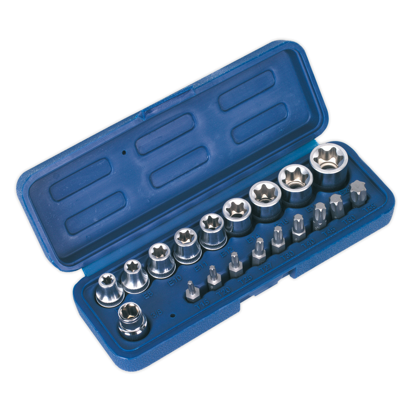 Sealey Premier TRX-Star Socket & Bit Set 3/8" Drive 19 Piece