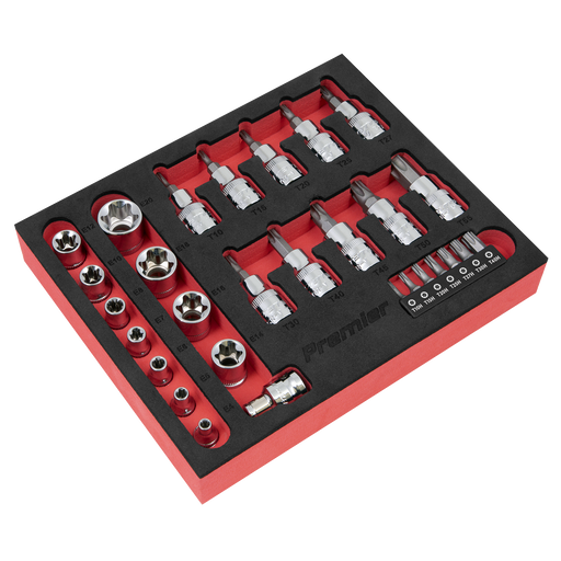Sealey Premier TRX-Star Socket & Security Bit Set 29 Piece 1/4" & 3/8" Drive