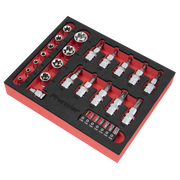 Sealey Premier TRX-Star Socket & Security Bit Set 29 Piece 1/4" & 3/8" Drive