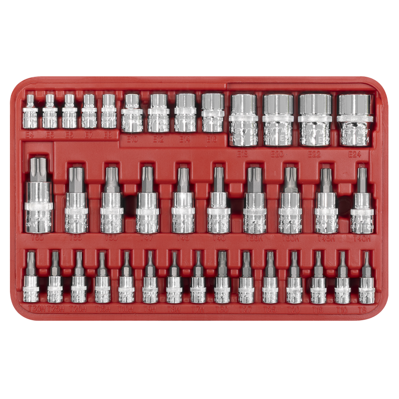 Sealey Premier TRX-Star Socket Bit Set 38 Piece 1/4" 3/8" 1/2" Drive