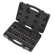 Sealey Premier Black Socket & Security Bit Set 38 Piece 1/4" 3/8" 1/2" Drive