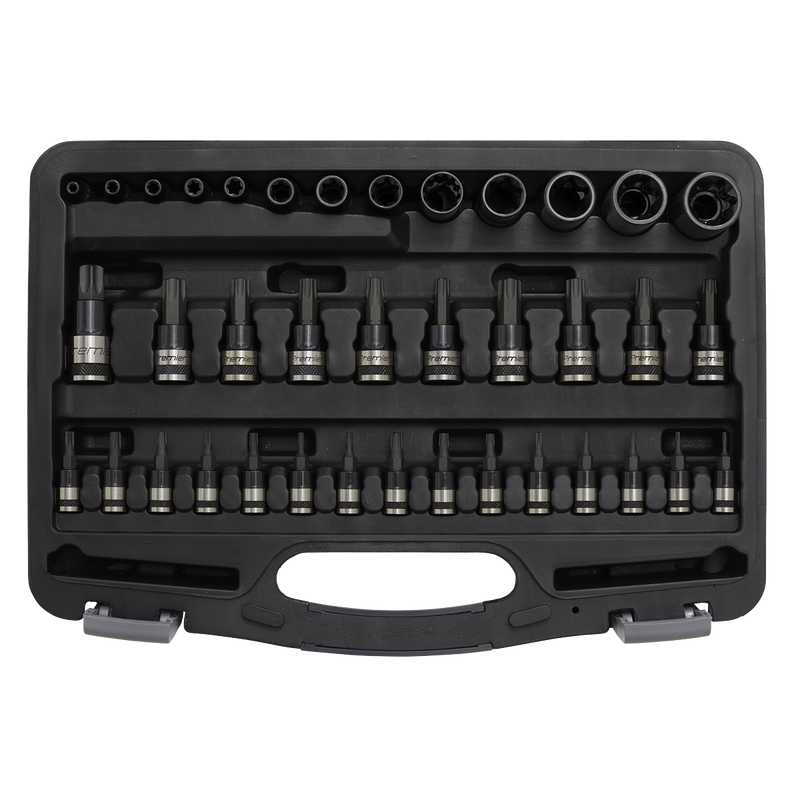 Sealey Premier Black Socket & Security Bit Set 38 Piece 1/4" 3/8" 1/2" Drive