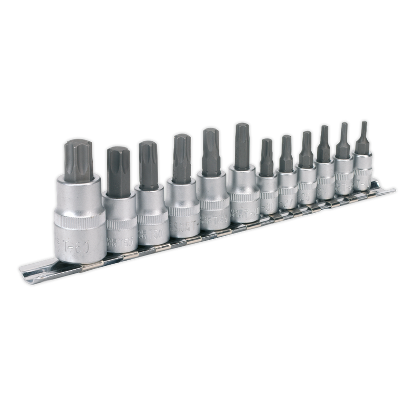 Sealey Premier TRX-Star Socket Bit Set 1/4" 3/8" & 1/2"Sq Drive 12 Piece