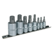 Sealey Premier Spline Socket Bit Set 8 Piece 1/4", 3/8" & 1/2" Drive