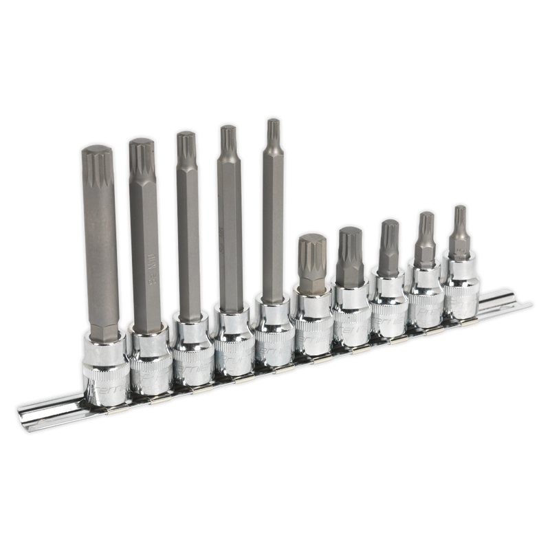 Sealey Premier Spline Socket Bit Set 1/2" Drive 10 Piece