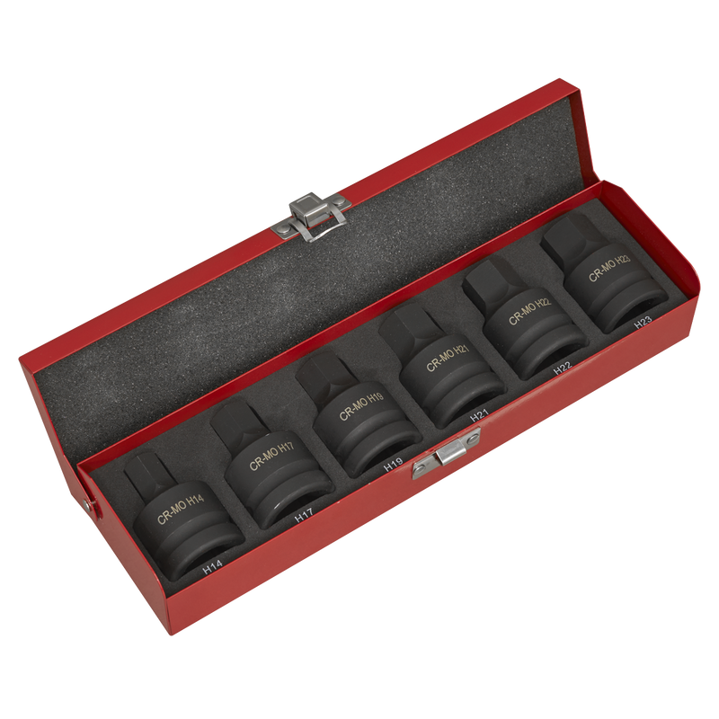 Sealey Premier Hex Impact Socket Bit Set 3/4" Drive 6 Piece
