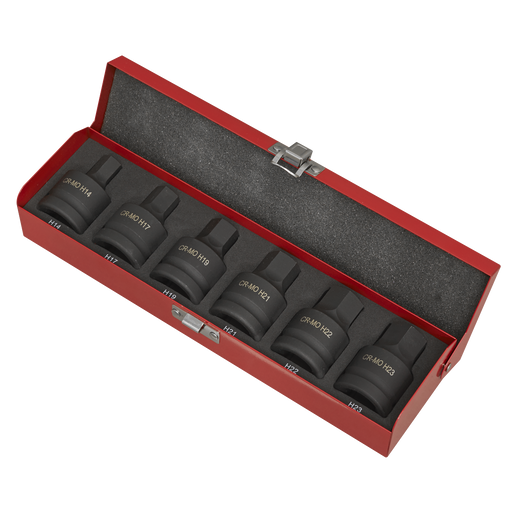 Sealey Premier Hex Impact Socket Bit Set 3/4" Drive 6 Piece