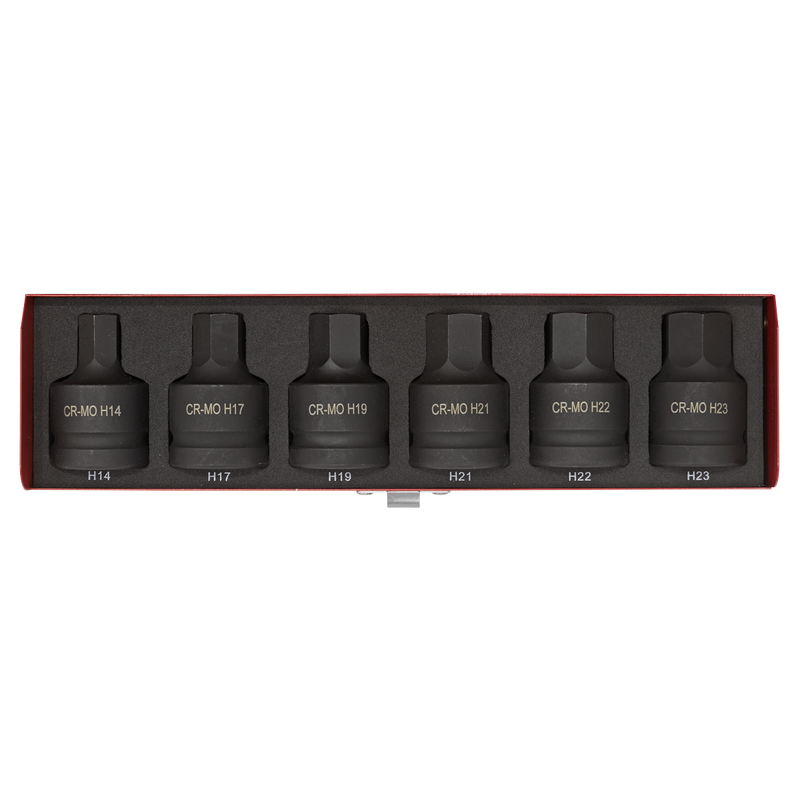Sealey Premier Hex Impact Socket Bit Set 3/4" Drive 6 Piece