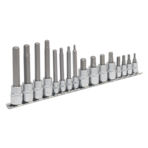 Sealey Premier Hex Socket Bit Set 1/4" & 3/8" Drive 16 Piece