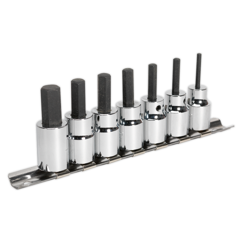 Sealey Premier Hex Socket Bit Set 3/8" Drive 7 Piece
