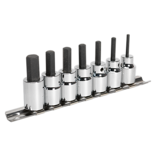 Sealey Premier Hex Socket Bit Set 3/8" Drive 7 Piece
