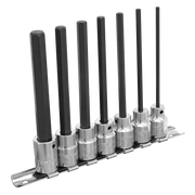 Sealey Premier Hex Socket Bit Set 3/8" Drive 110mm 7 Piece