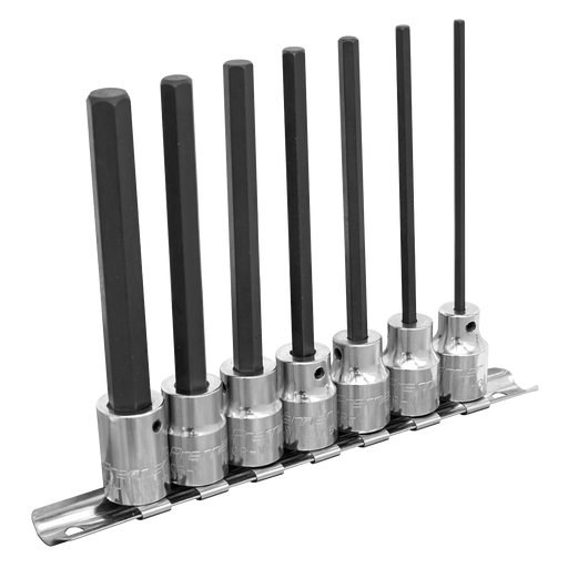 Sealey Premier Hex Socket Bit Set 3/8" Drive 110mm 7 Piece