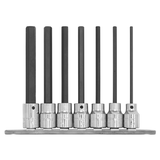 Sealey Premier Hex Socket Bit Set 3/8" Drive 110mm 7 Piece