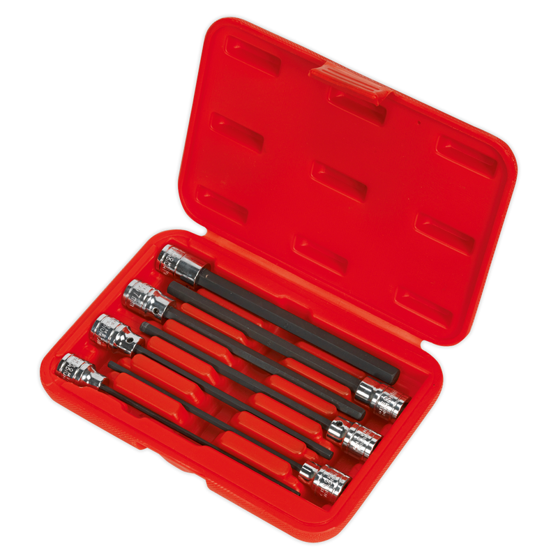 Sealey Premier Hex Socket Bit Set 3/8" Drive 7 Piece