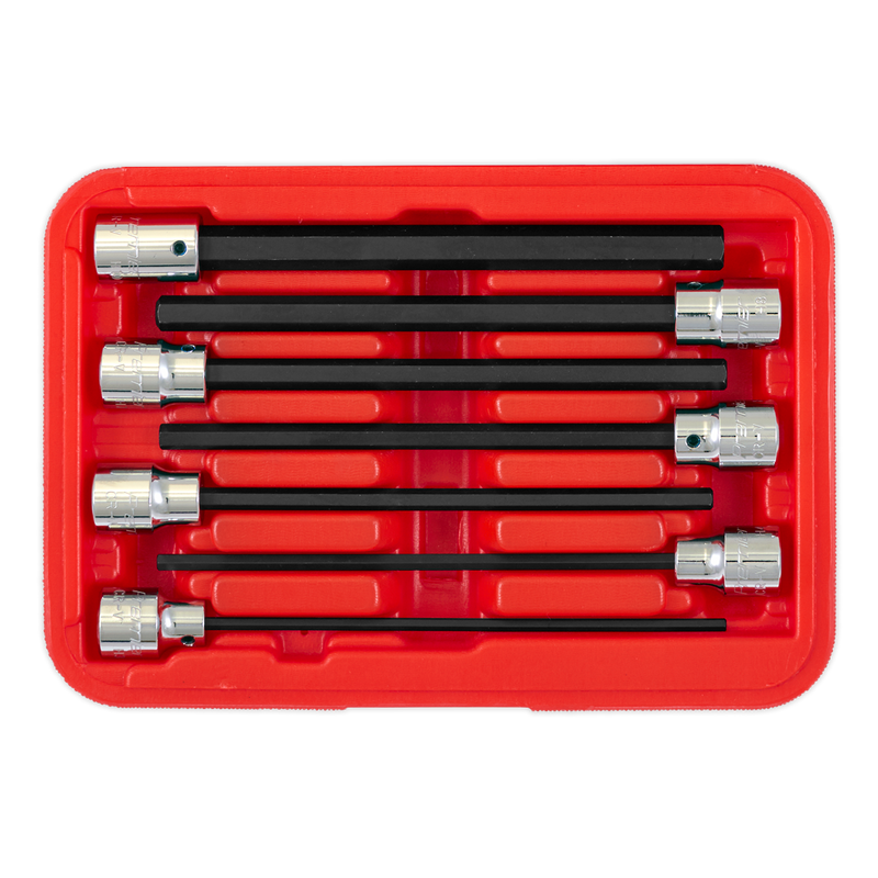 Sealey Premier Hex Socket Bit Set 3/8" Drive 7 Piece