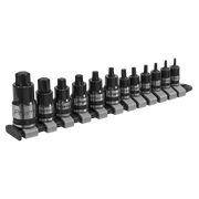 Sealey Premier Black Stubby TRX-Star Socket Bit Set 12 Piece 1/4" 3/8" 1/2"