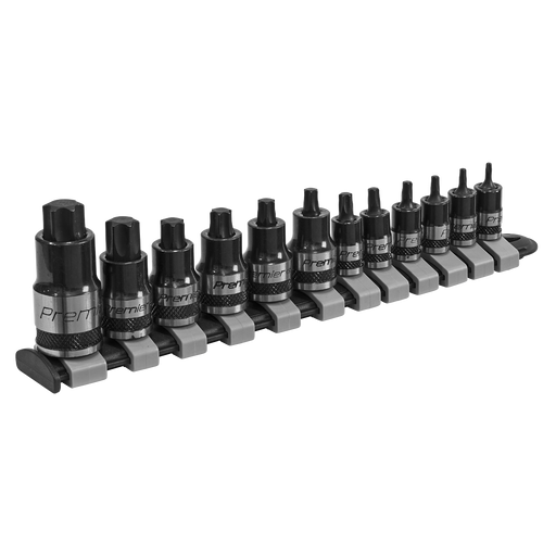 Sealey Premier Black Stubby TRX-Star Socket Bit Set 12 Piece 1/4" 3/8" 1/2"