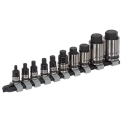 Sealey Premier Black Stubby Hex Socket Bit Set 10 Piece 1/4" 3/8" 1/2" Drive
