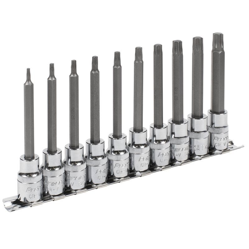 Sealey Premier Socket Bit Set 3/8"Sq Drive 95mm 10 Piece