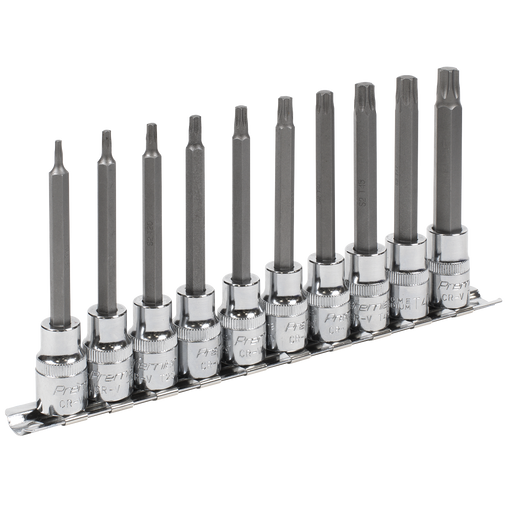 Sealey Premier Socket Bit Set 3/8"Sq Drive 95mm 10 Piece