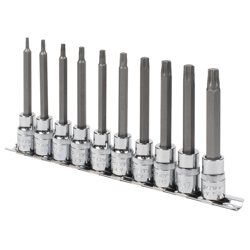 Sealey Premier Socket Bit Set 3/8"Sq Drive 95mm 10 Piece